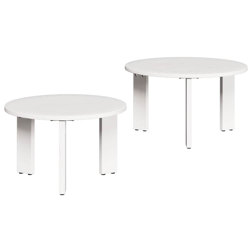 Kava Stol 2 pcs Bijelo Čvrsto borovo drvo