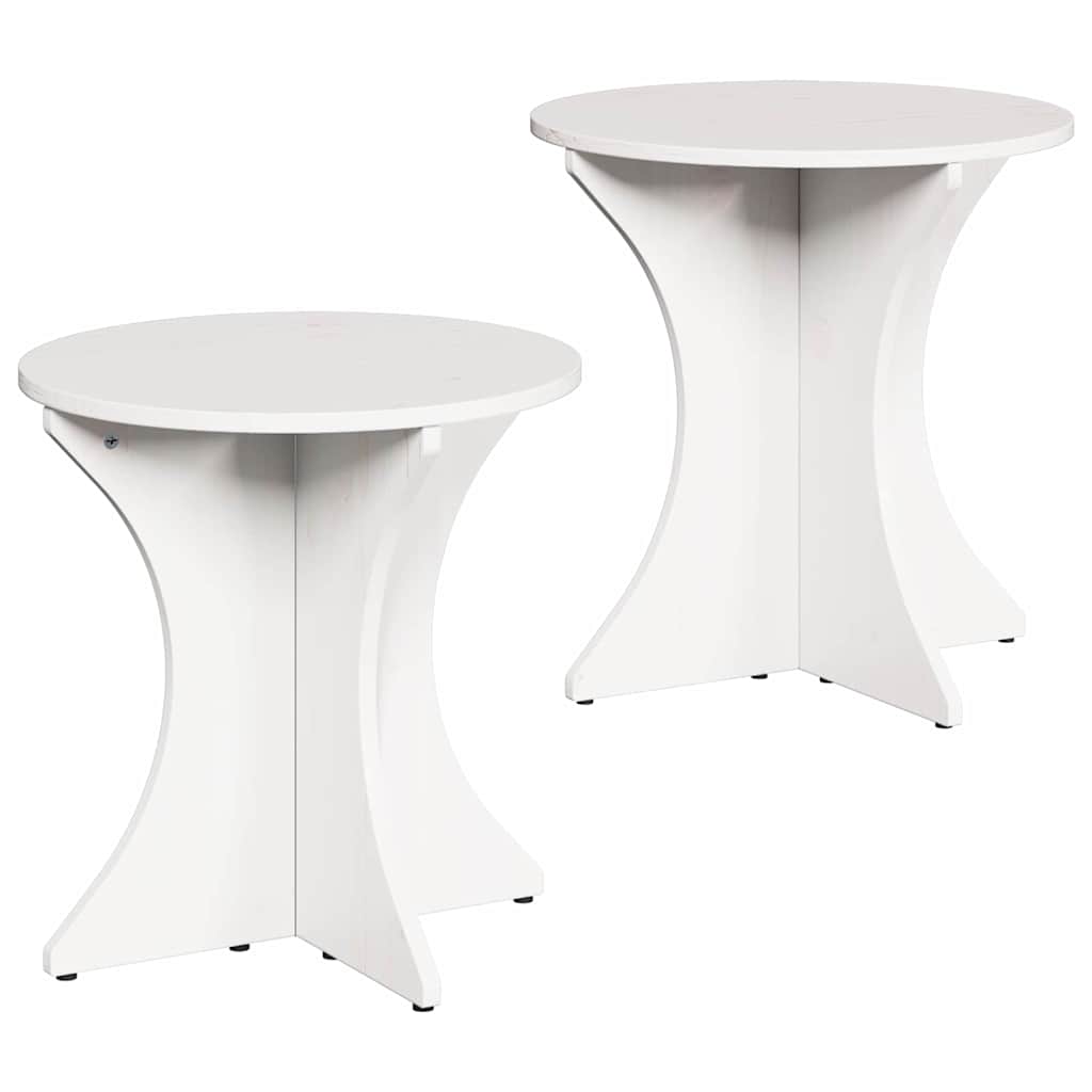 Kava Stol 2 pcs Bijelo Masivna borovina