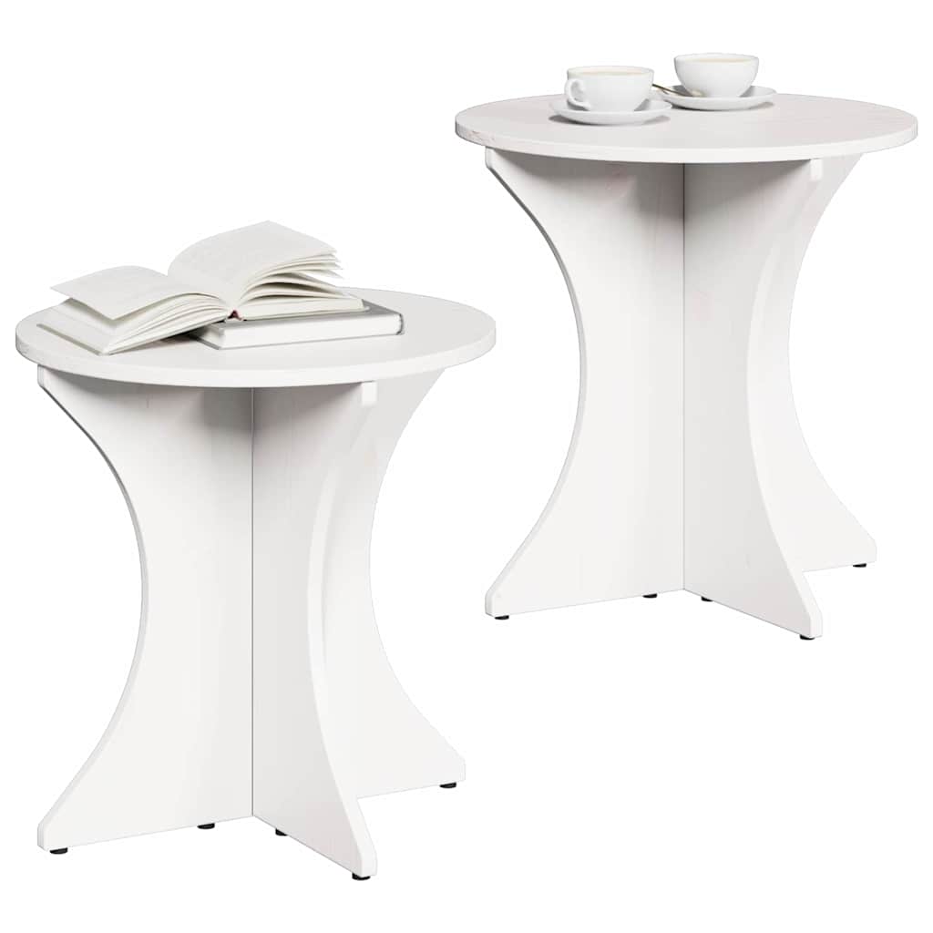 Kava Stol 2 pcs Bijelo Masivna borovina