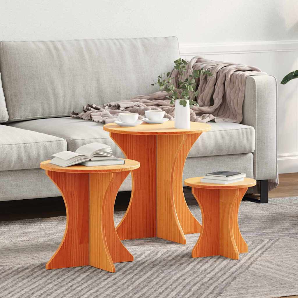 Kava Stol 3 pcs Vosak smeđa