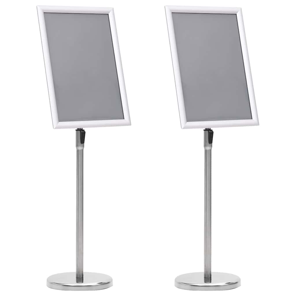 Stalci za plakate 2 pcs Srebrno 45 x 32,7 x 108 cm Aluminij