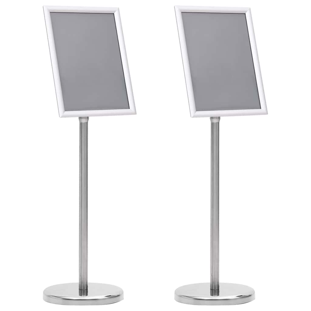Stalci za plakate 2 pcs Srebrno 32.7 x 24 x 108 cm Aluminij