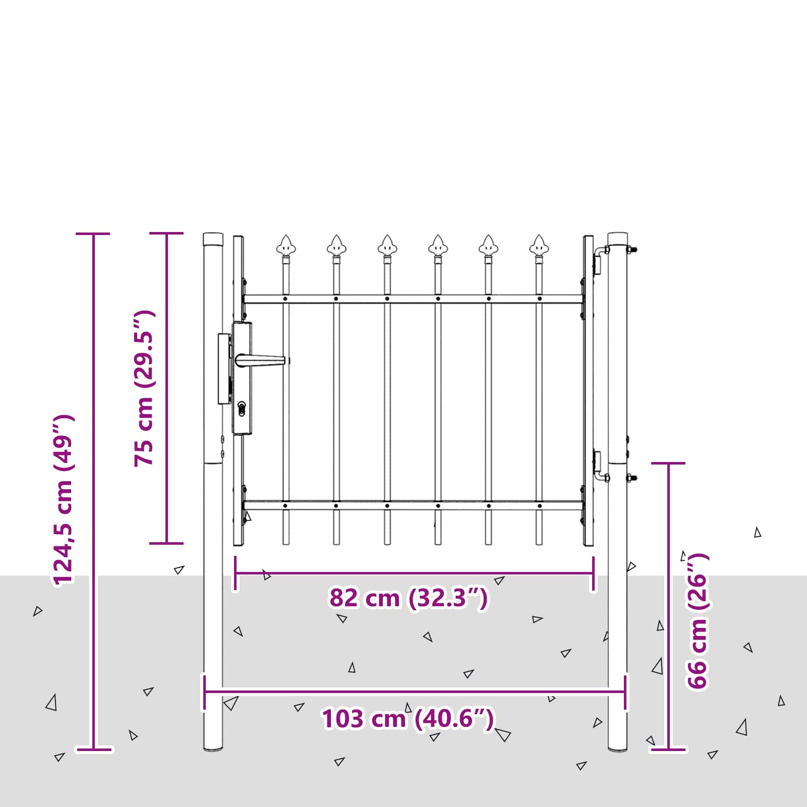 Ogradna vrata BOXTEL 103 x 124,5 cm Čelik s prahom premazan
