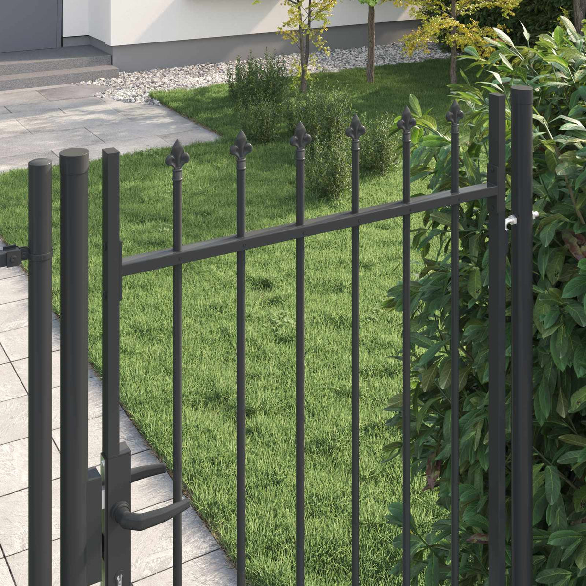 Ogradna vrata BOXTEL 103 x 250 cm Čelik s prahom premazan Siva