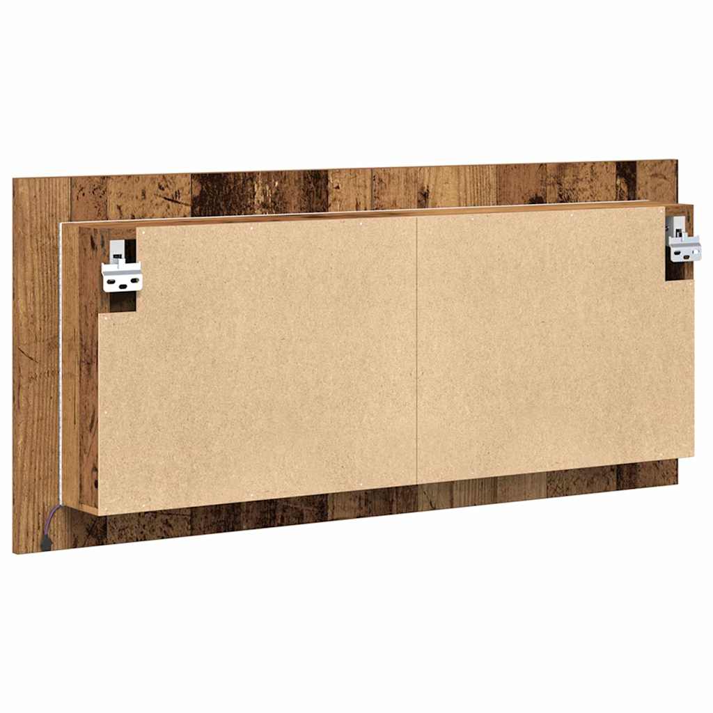 LED Ogledalo s Ormarom s policom Staro drvo 100 x 12 x 45 cm