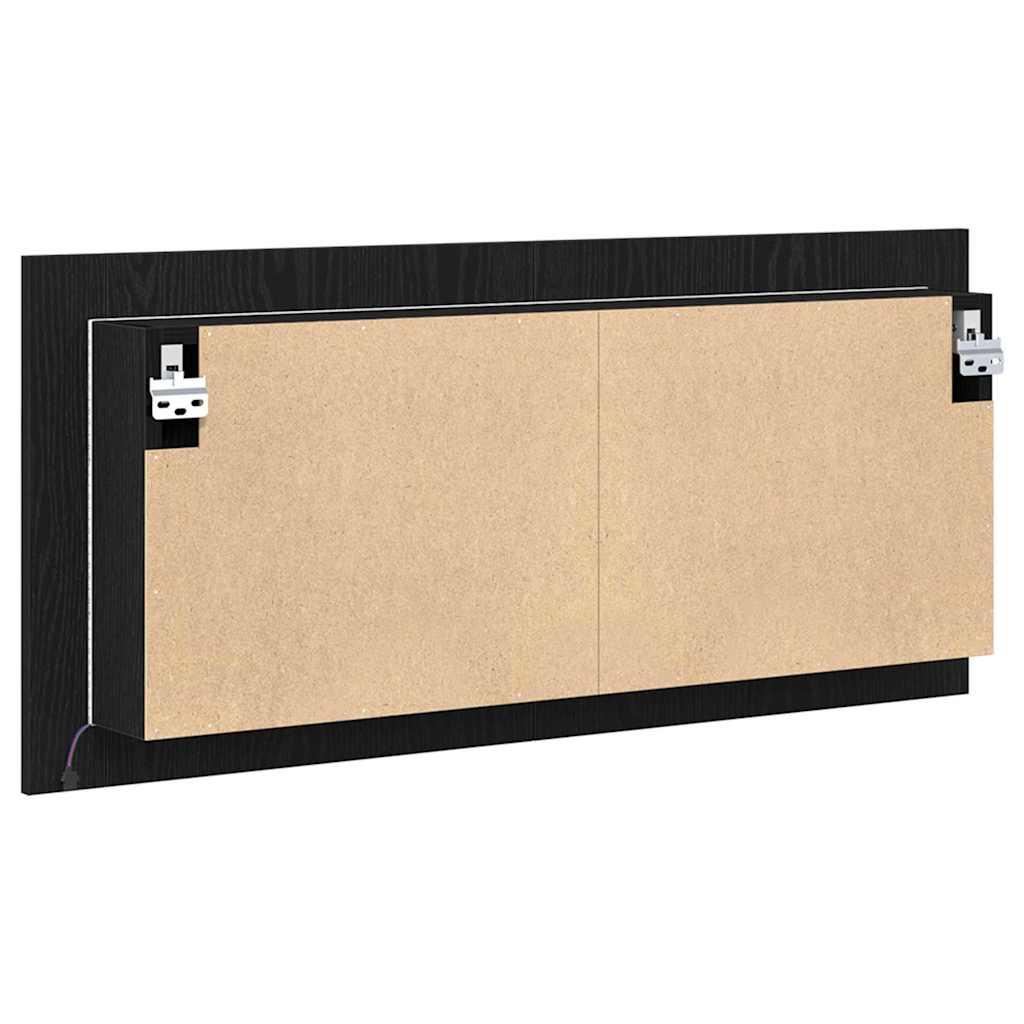 LED Ogledalo s Ormarom s policom Crni hrast 100 x 12 x 45 cm