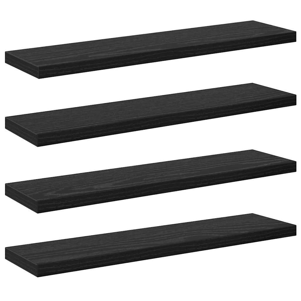 Police za knjige 4 pcs Crna 40 x 10 x 1,5 cm Konstruirano drvo