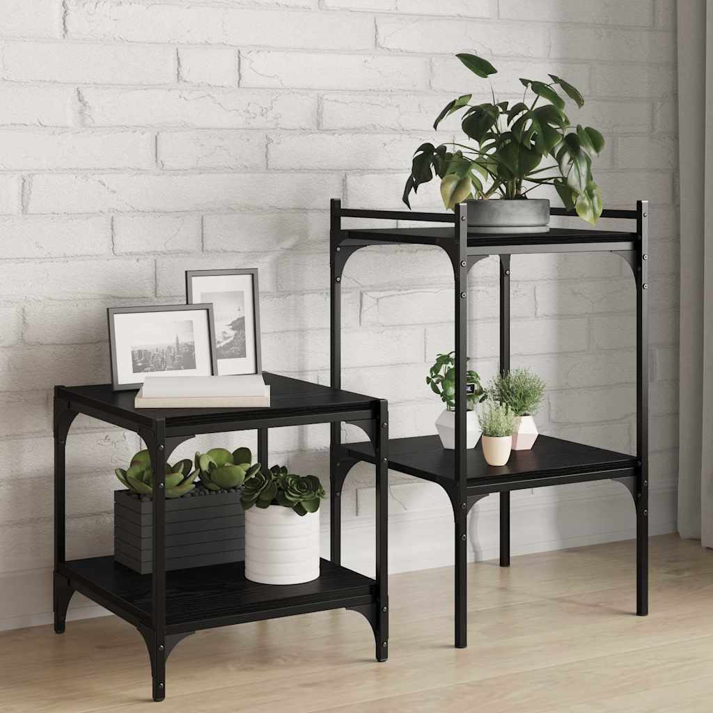 Police za knjige 4 pcs Crna 40 x 40 x 1,5 cm Konstruirano drvo