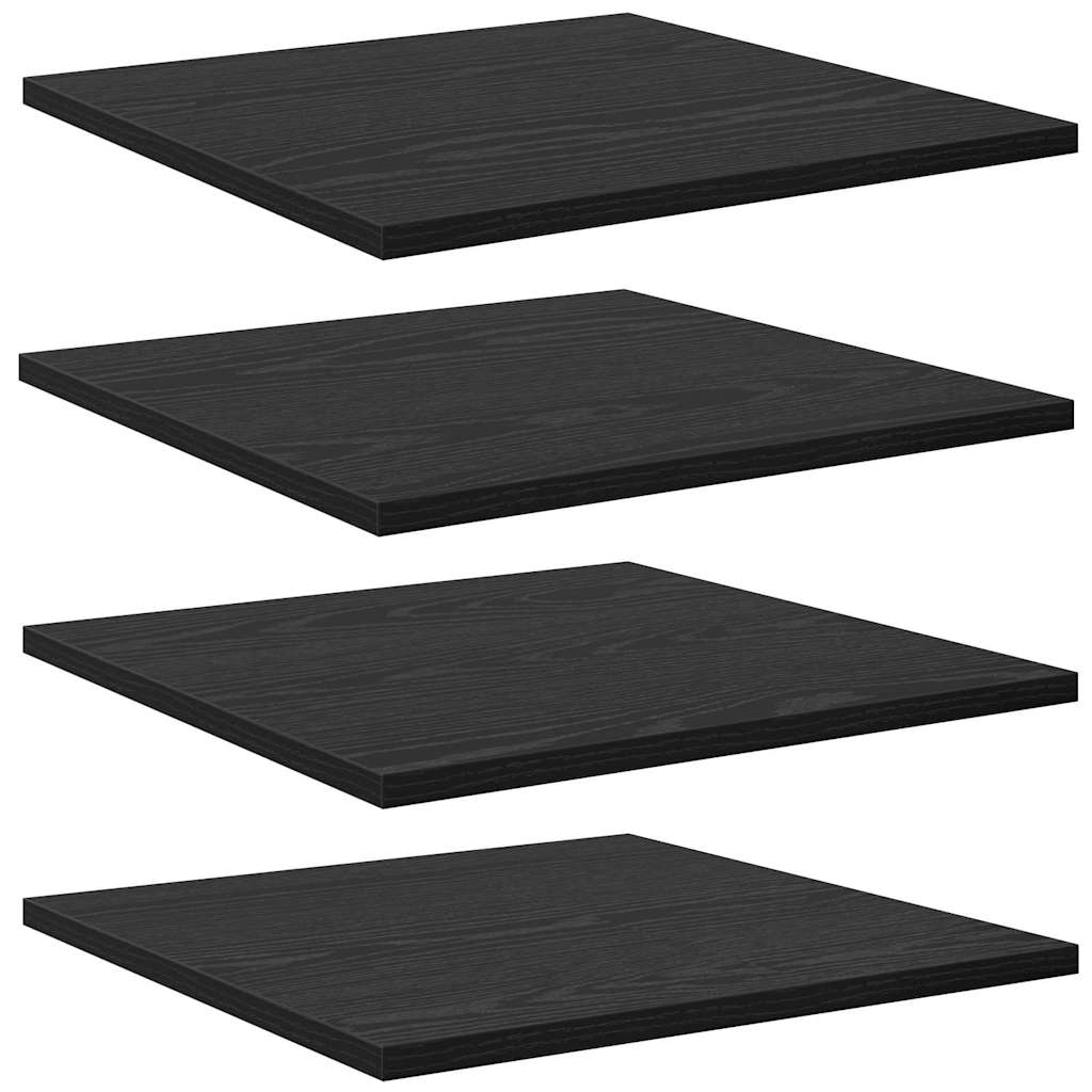 Police za knjige 4 pcs Crna 40 x 40 x 1,5 cm Konstruirano drvo