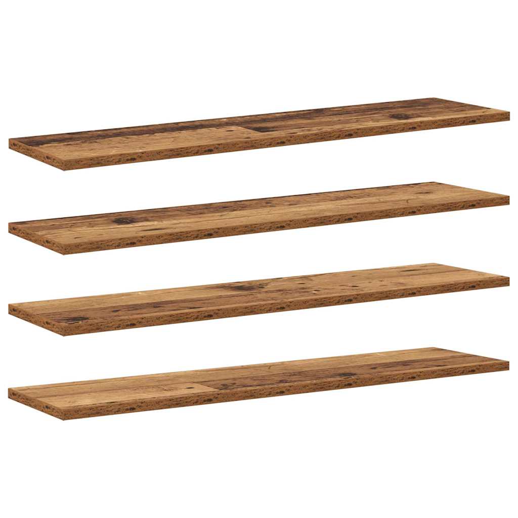 Police za knjige 4 pcs Smeđa 80 x 20 x 1,5 cm Konstruirano drvo