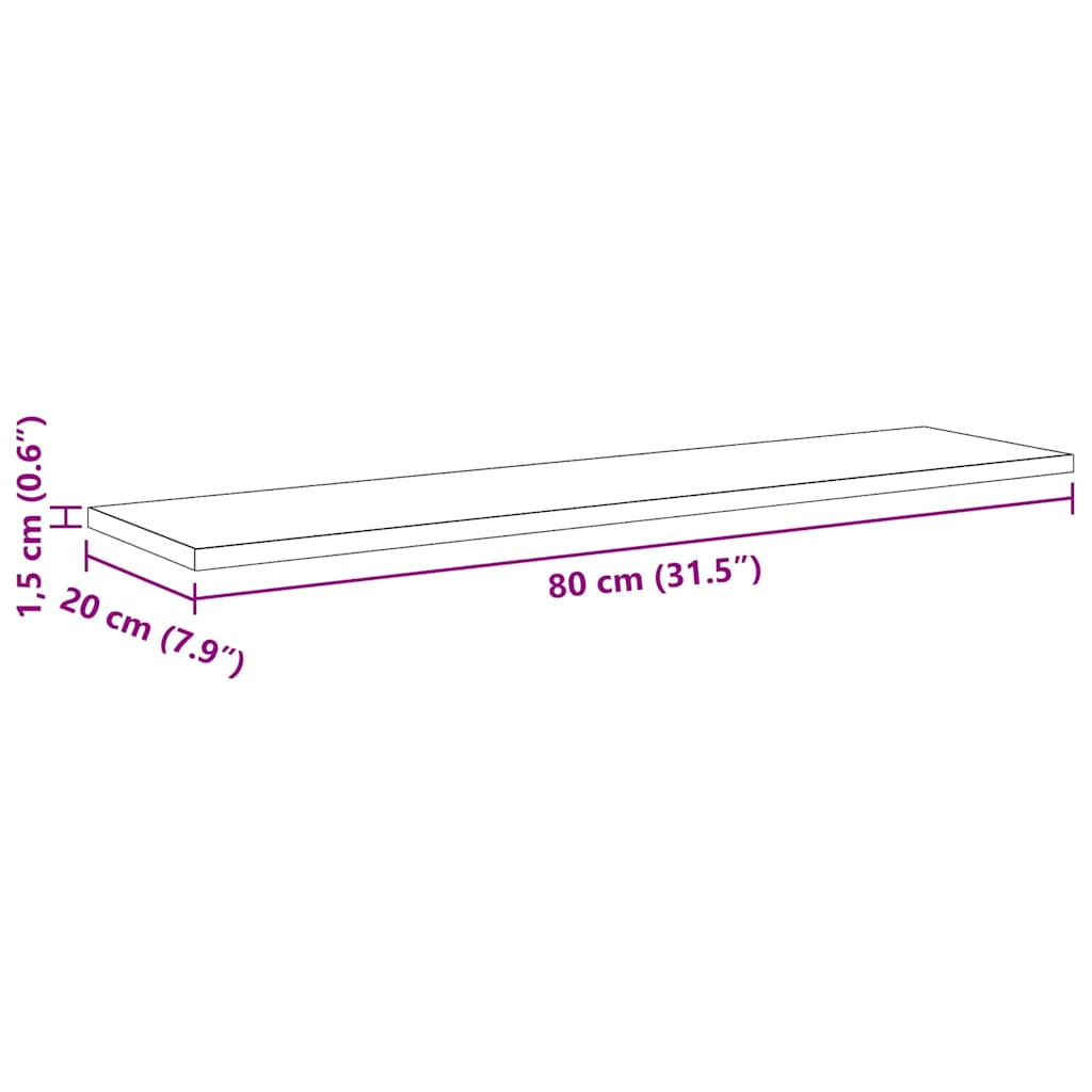 Police za knjige 4 pcs Smeđa 80 x 20 x 1,5 cm Konstruirano drvo