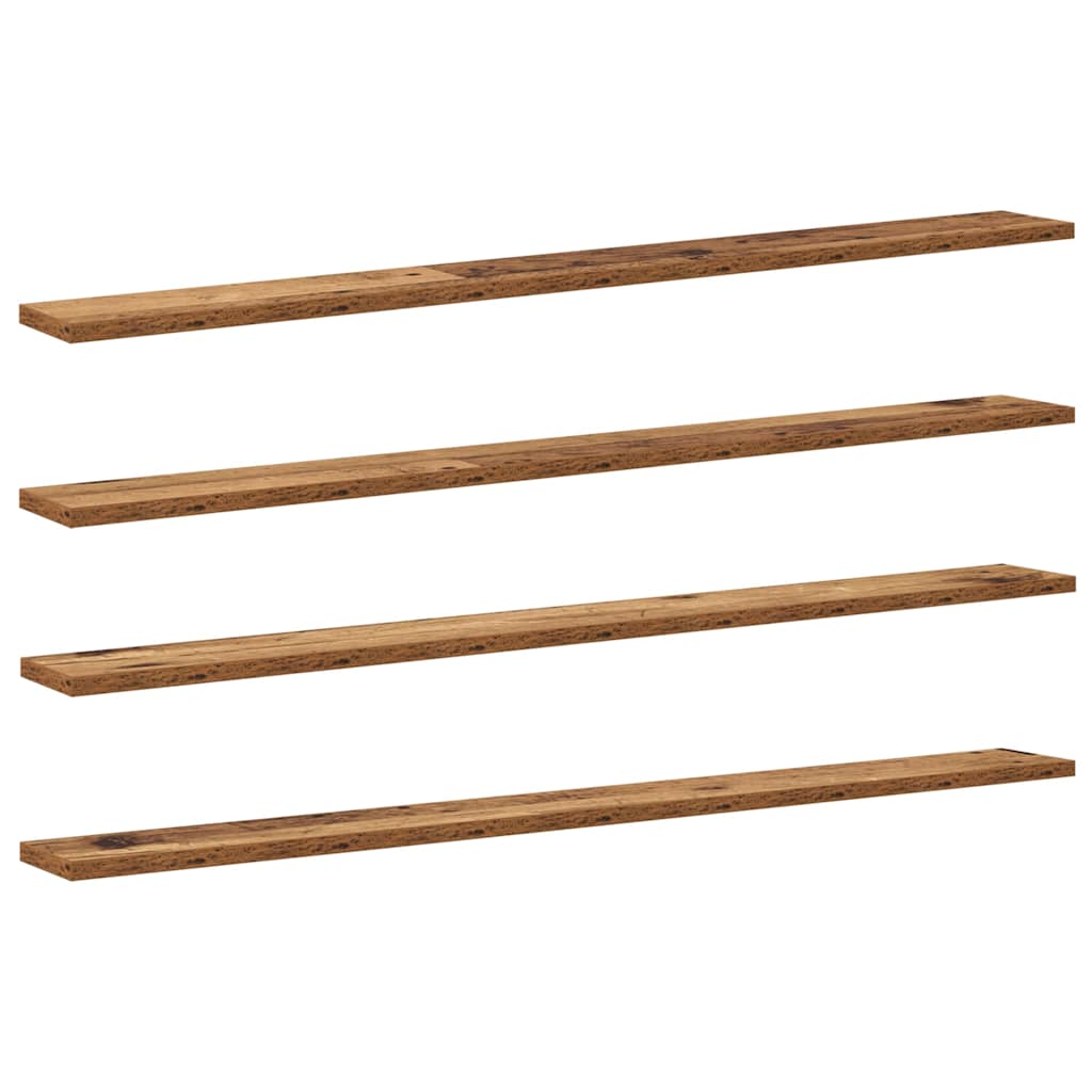 Police za knjige 4 pcs Smeđa 100 x 10 x 1,5 cm