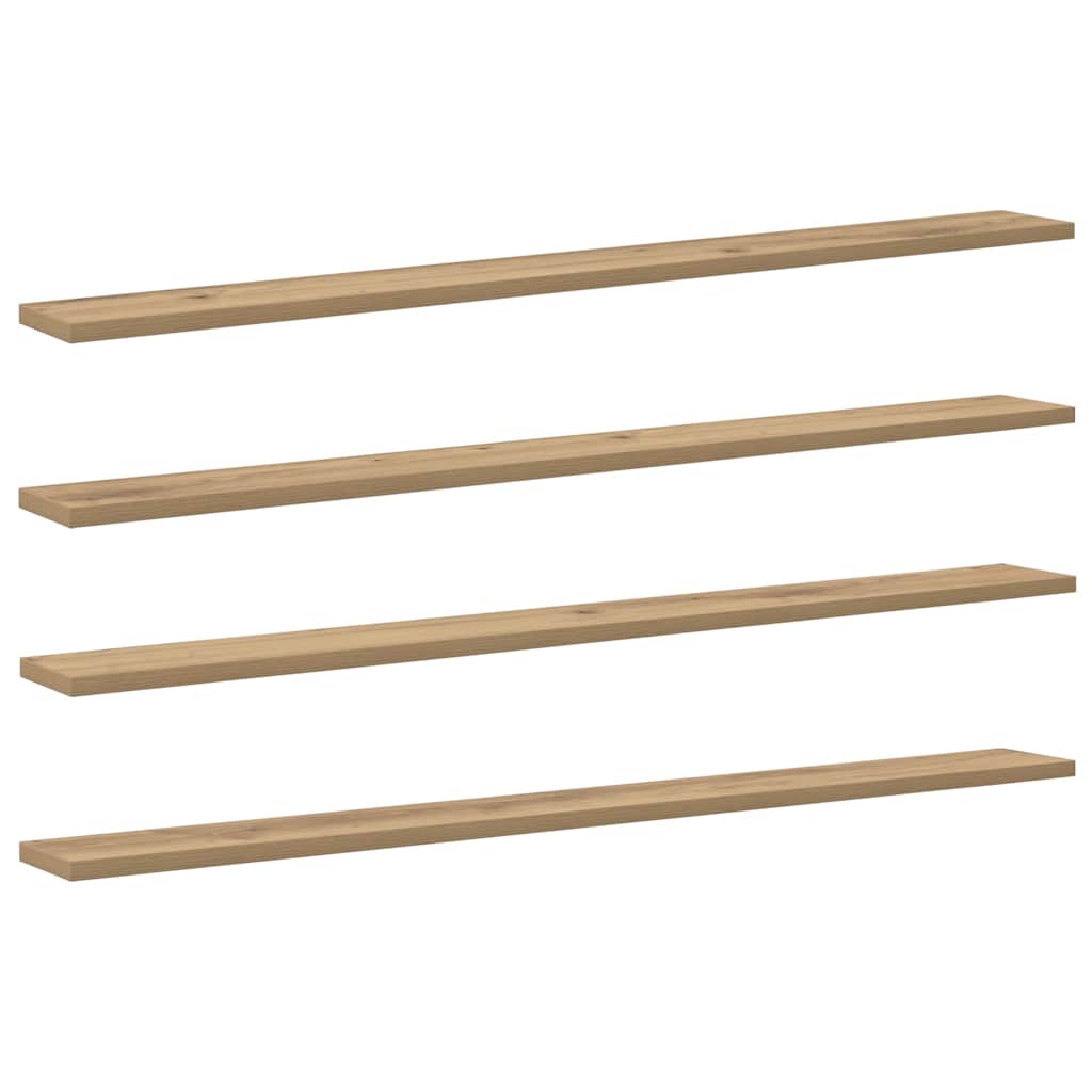 Police za knjige 4 pcs Smeđa 100 x 10 x 1,5 cm