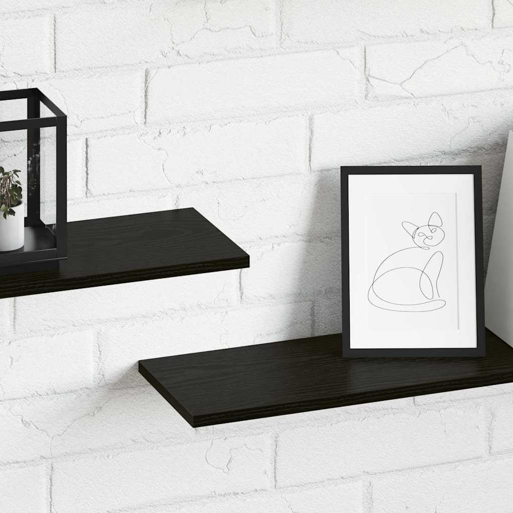 Police za knjige 4 pcs Crna 100 x 20 x 1,5 cm Konstruirano drvo