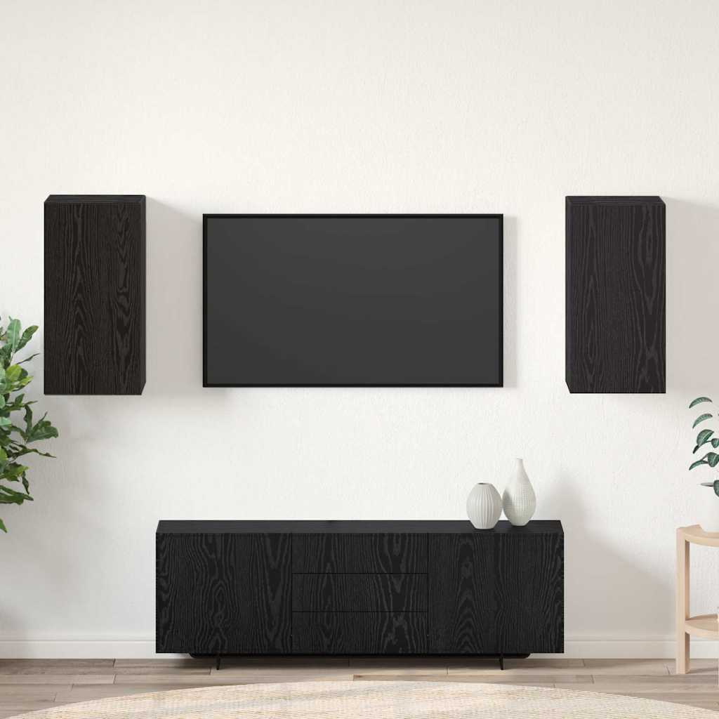 TV Kabinet za Zid Zidne 2 pcs Crni hrast 30,5 x 30 x 60 cm