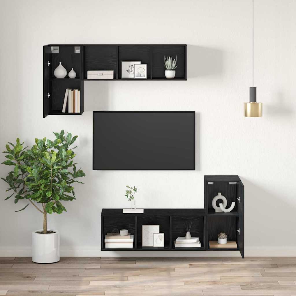 TV Kabinet za Zid Zidne 2 pcs Crni hrast 30,5 x 30 x 60 cm