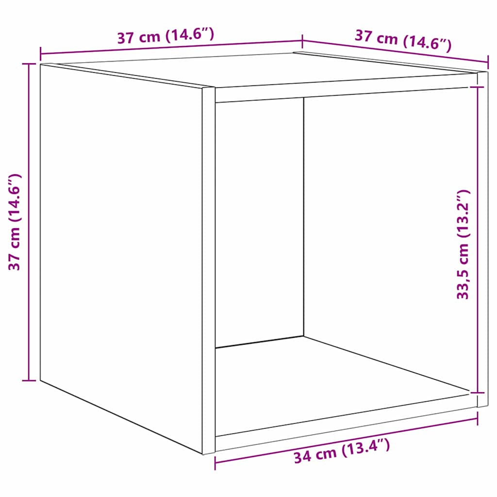 Ormar za Zid Zidne Staro drvo 37 x 37 x 37 cm Konstruirano drvo