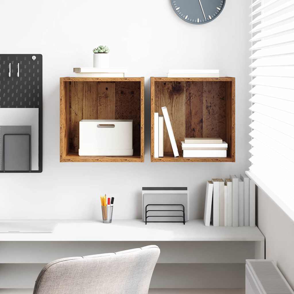 Ormar za Zid 2 pcs Staro drvo 37 x 37 x 37 cm Konstruirano drvo