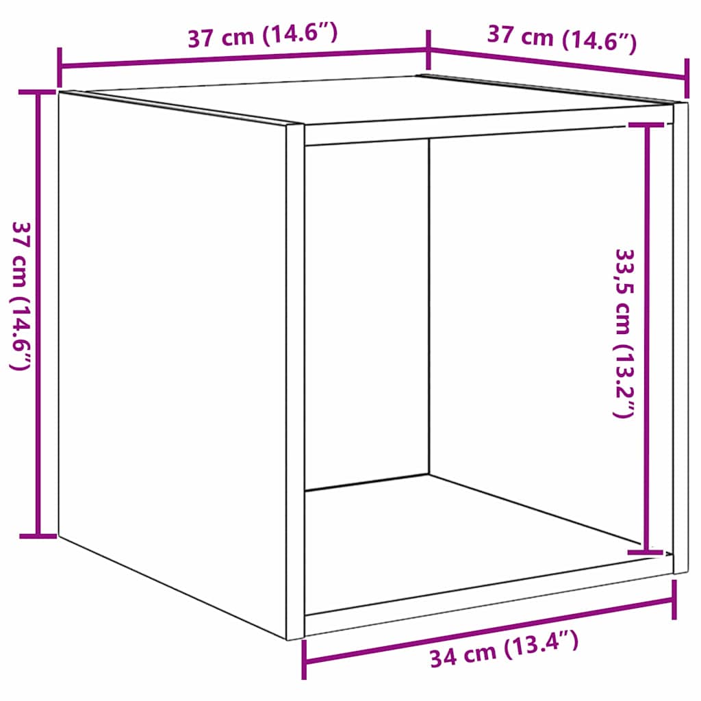 Ormar za Zid s policom 2 pcs Umjetnički hrast 37 x 37 x 37 cm