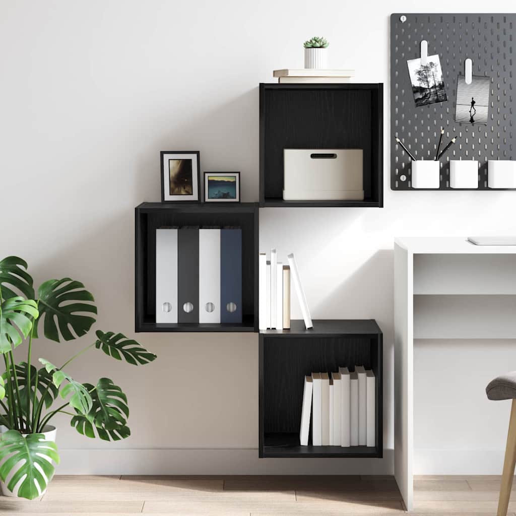 Ormar za Zid Zidne Crni hrast 37 x 37 x 37 cm Konstruirano drvo