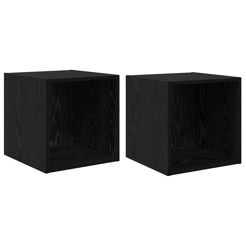 Ormar za Zid 2 pcs Crni hrast 37 x 37 x 37 cm Konstruirano drvo