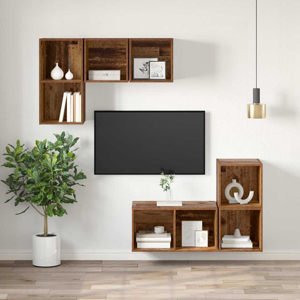 Set TV komoda Staro drvo 37 x 37 x 72 cm Konstruirano drvo