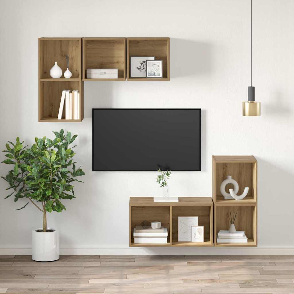 Set TV komoda Zidne Umjetnički hrast 37 x 37 x 72 cm