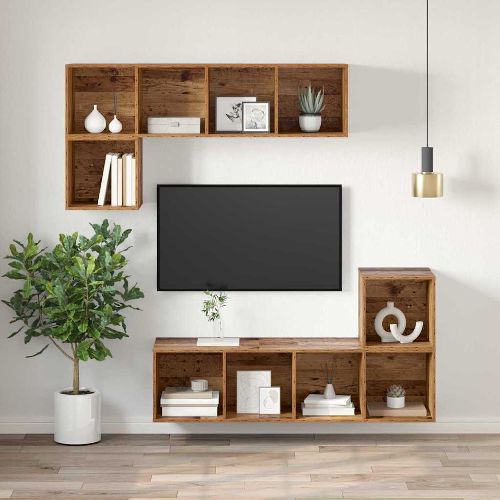 Set TV komoda Staro drvo 37 x 37 x 107 cm Konstruirano drvo