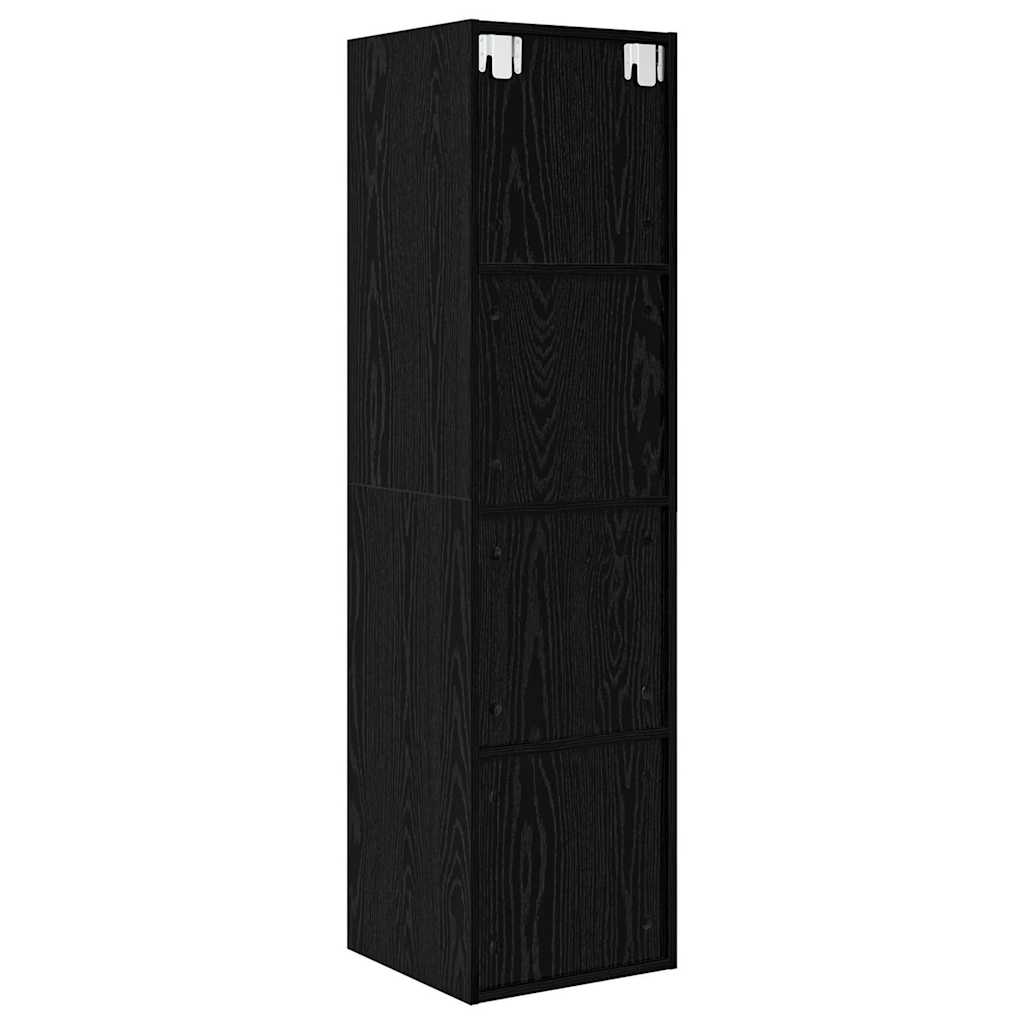 Set TV komoda Crni hrast 37 x 37 x 142,5 cm Konstruirano drvo