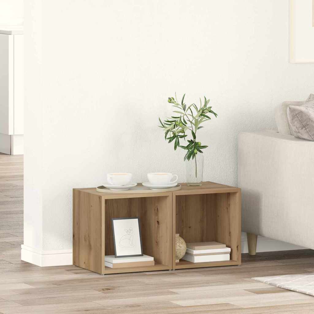 Set TV komoda Zidne 2 pcs Umjetnički hrast 37 x 35 x 37,5 cm
