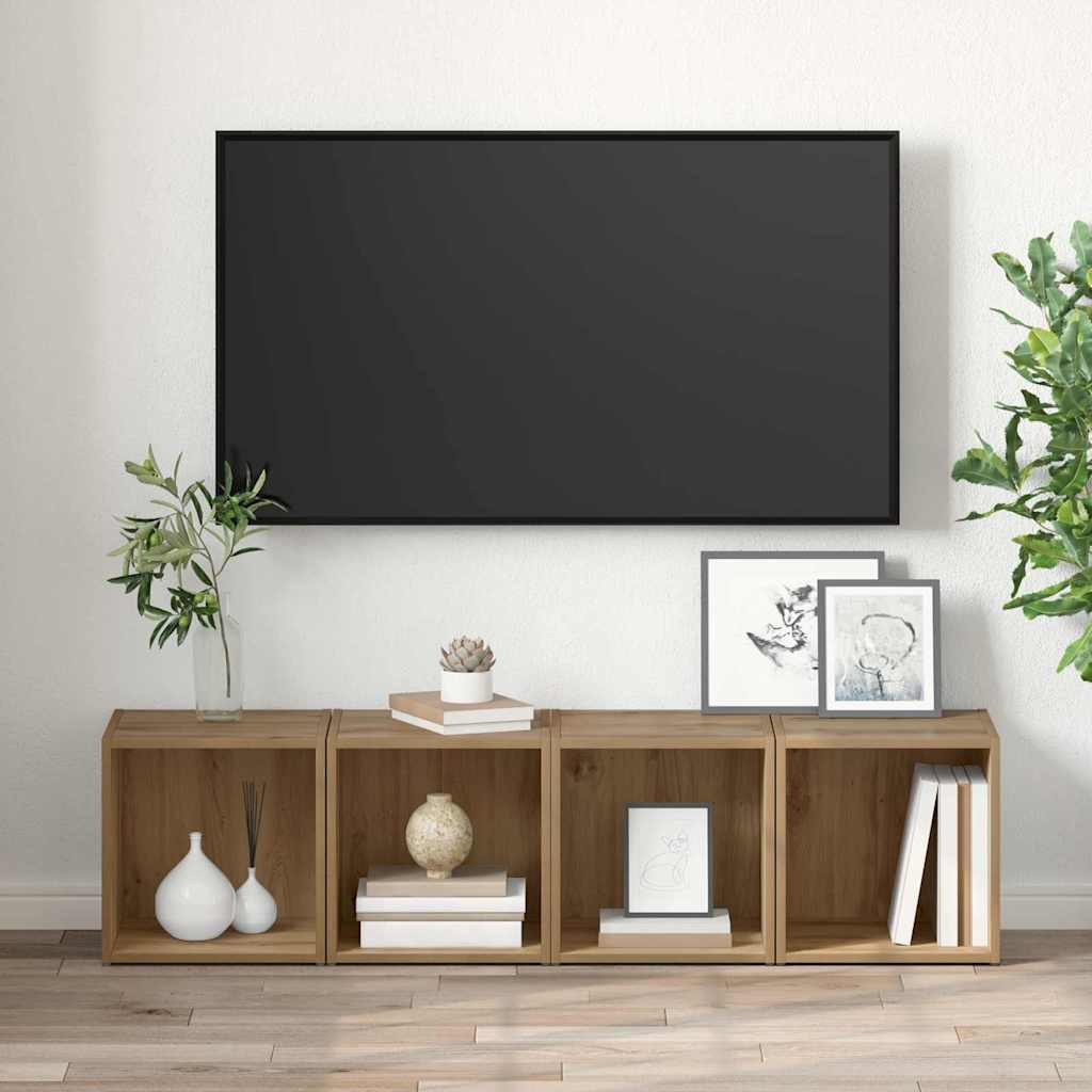 Set TV komoda Zidne 2 pcs Umjetnički hrast 37 x 35 x 37,5 cm