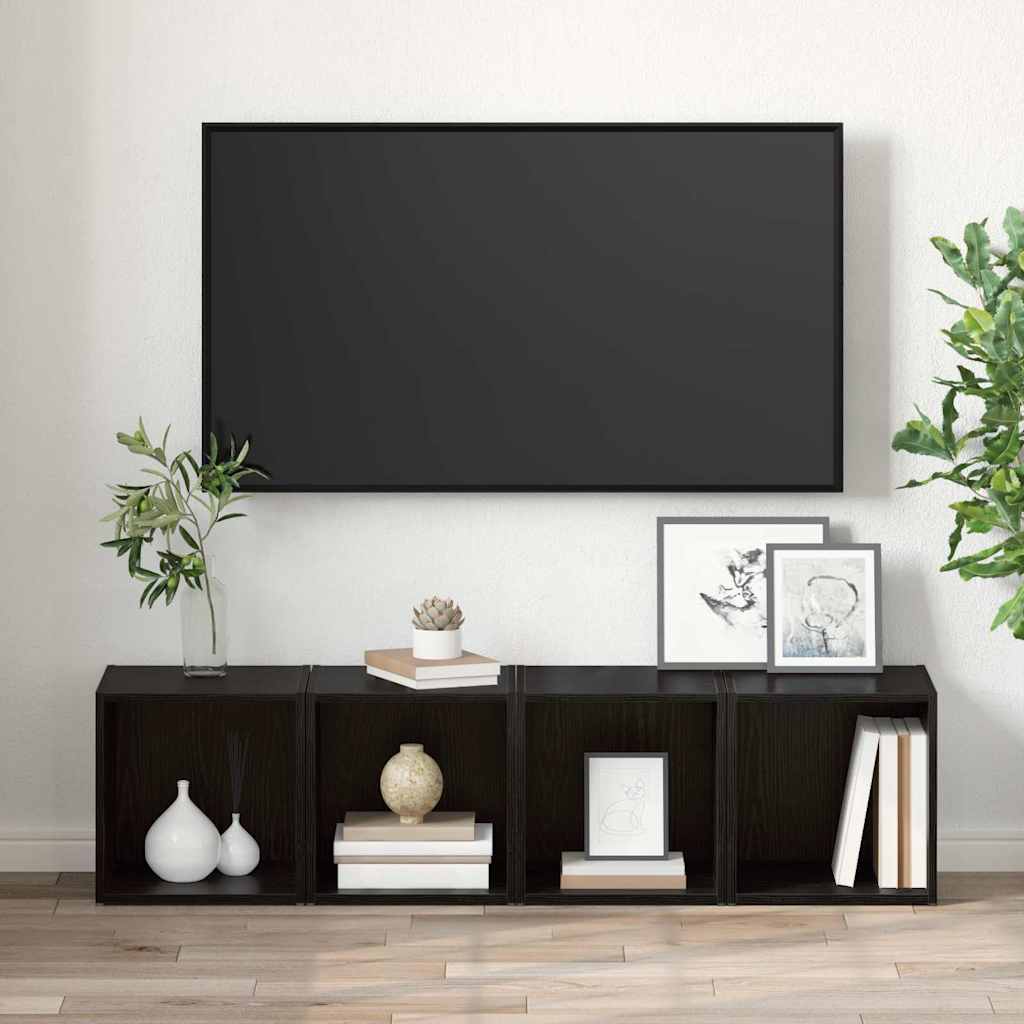 Set TV komoda 2 pcs 37 x 35 x 37,5 cm Crna Konstruirano drvo