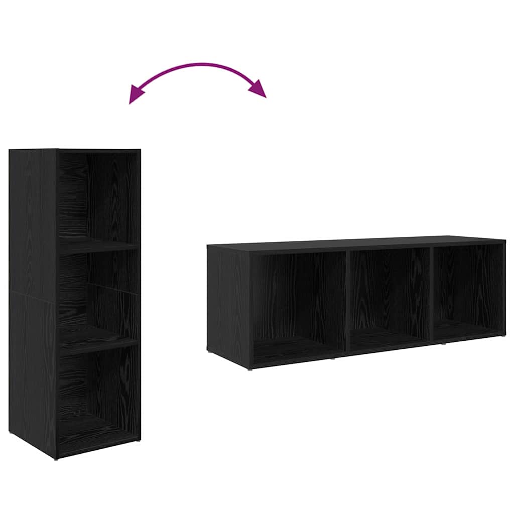 Set TV komoda Zidne Crna 72 x 35 x 37 cm Konstruirano drvo