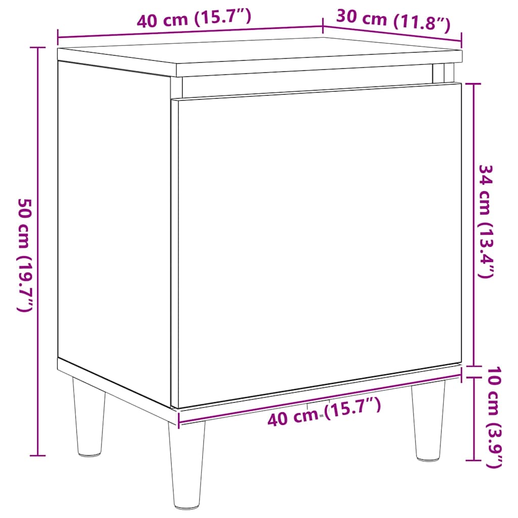 Noćni ormar Staro drvo 40 x 30 x 50 cm Konstruirano drvo
