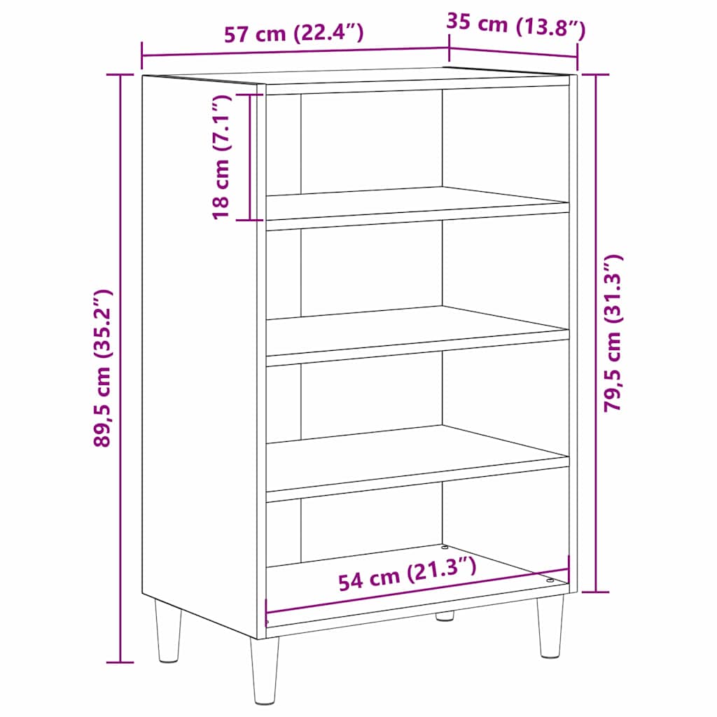 Kreveta Staro drvo 57 x 35 x 89.5 cm Konstruirano drvo