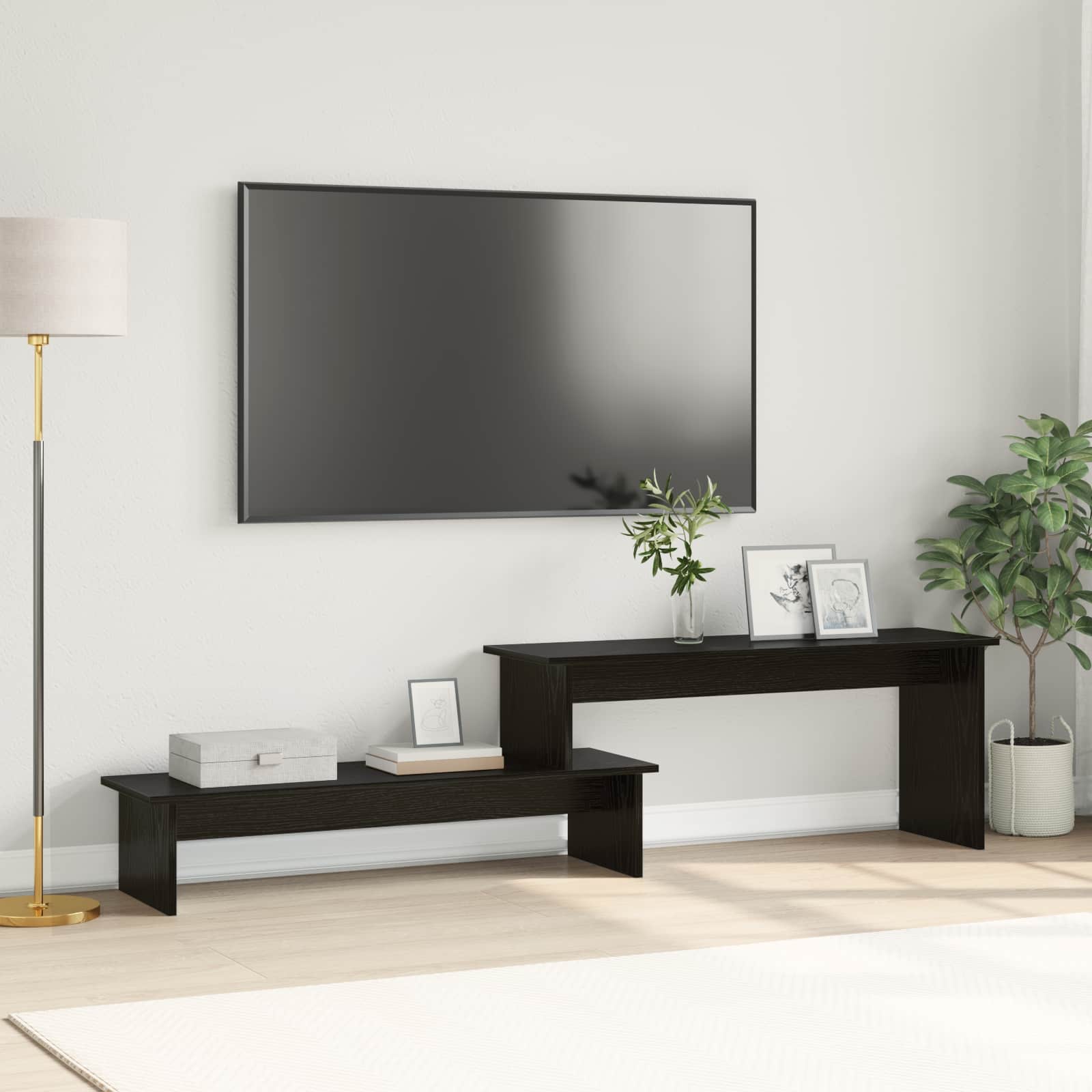 Set TV komoda Crni hrast 180,5 x 30 x 43 cm Konstruirano drvo