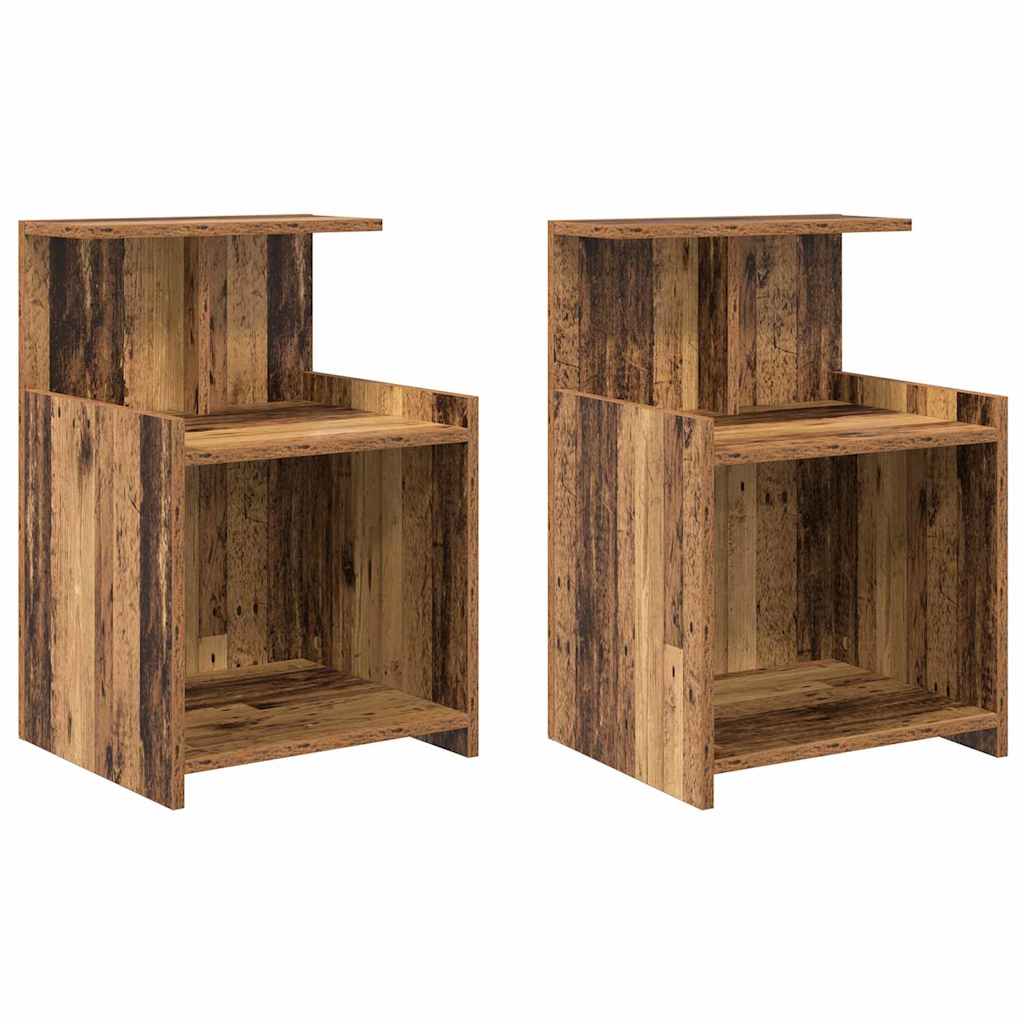 Noćni ormar 2 pcs Staro drvo 40 x 35 x 60 cm Konstruirano drvo