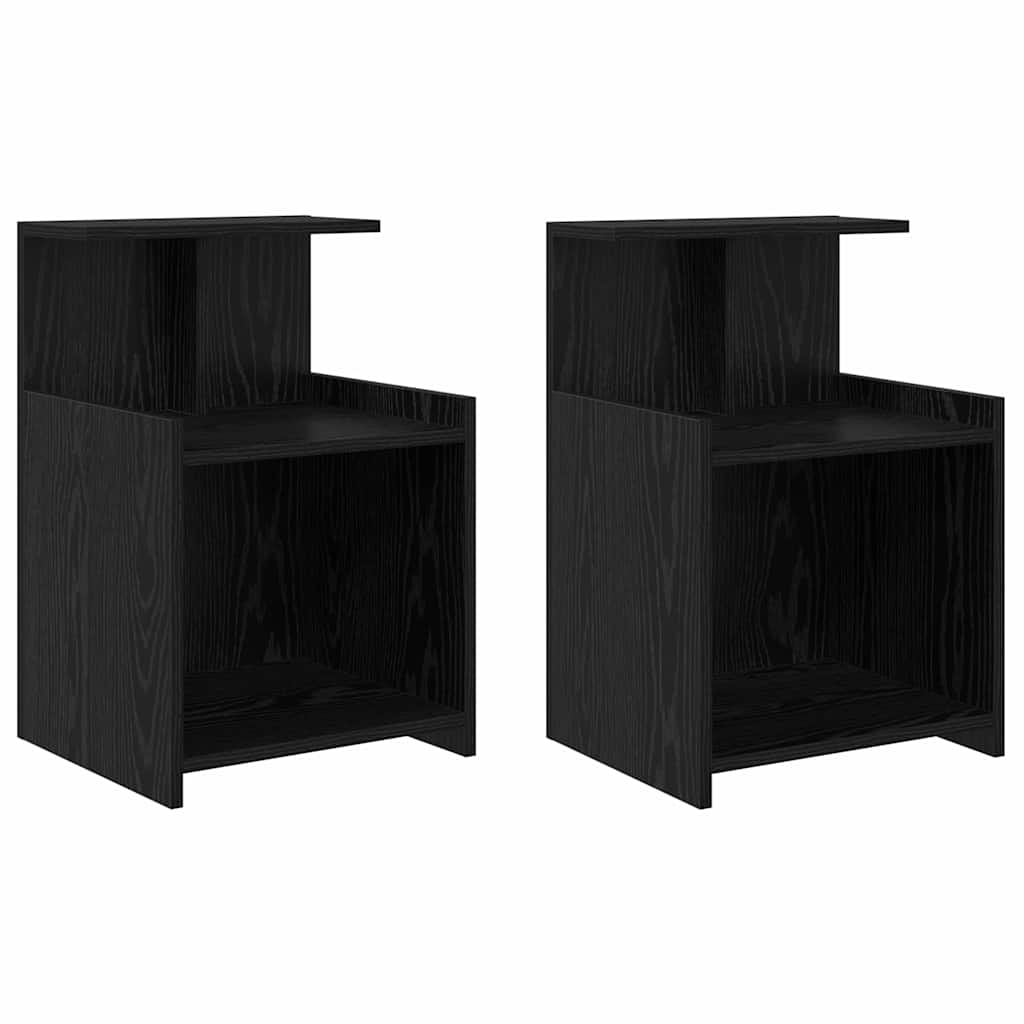 Noćni ormar 2 pcs Crni hrast 40 x 35 x 60 cm Konstruirano drvo