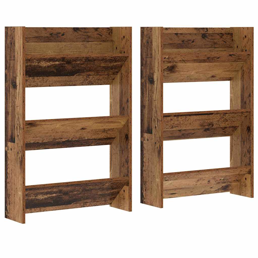 Ormar za cipele s policom 2 pcs Staro drvo 60 x 18 x 90 cm