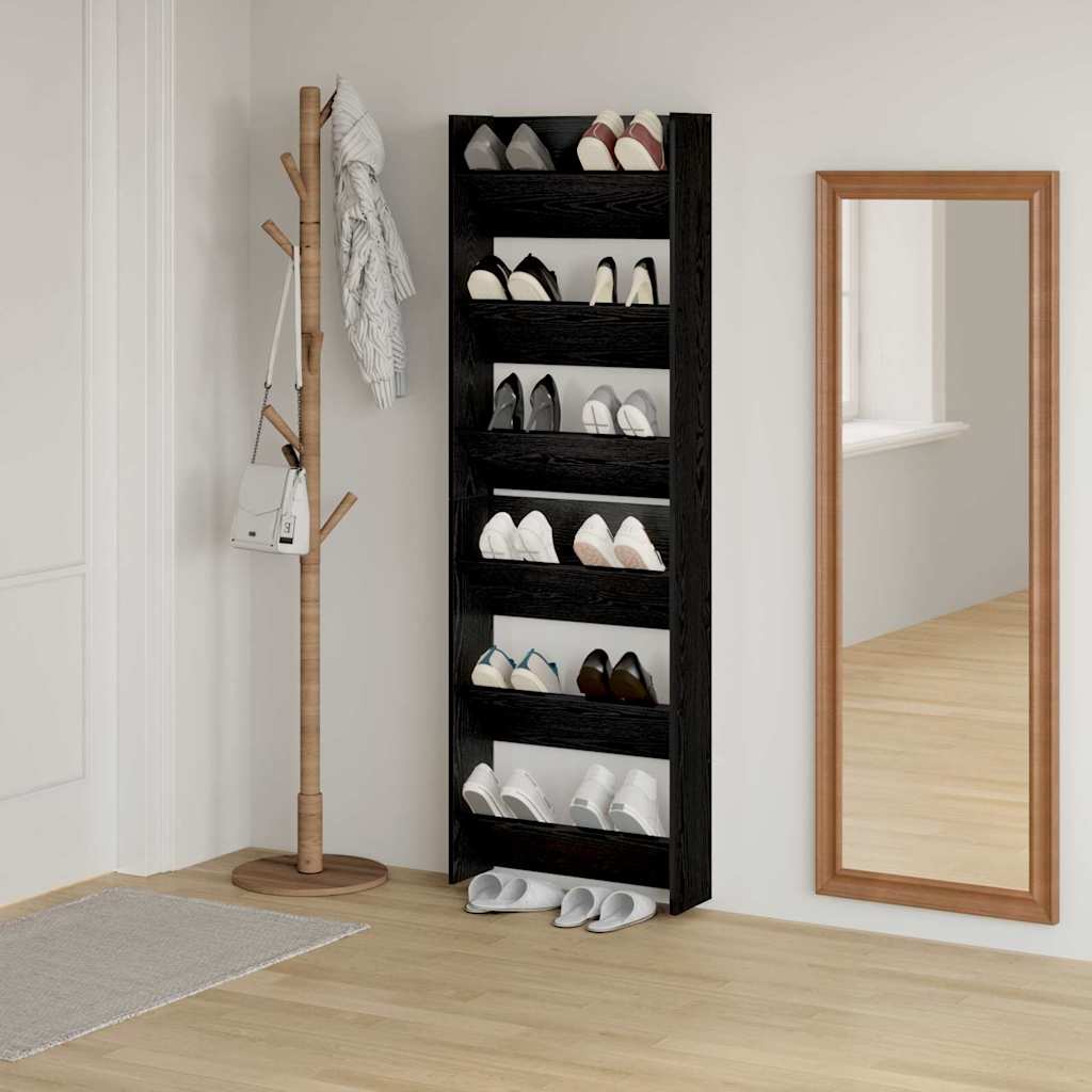 Ormar za cipele s policom 2 pcs Crni hrast 60 x 18 x 90 cm