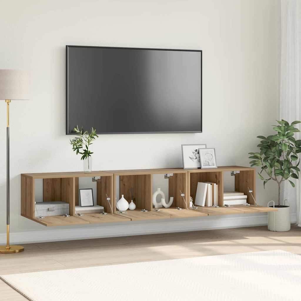 Set TV komoda | Zidne Smeđa Konstruirano drvo