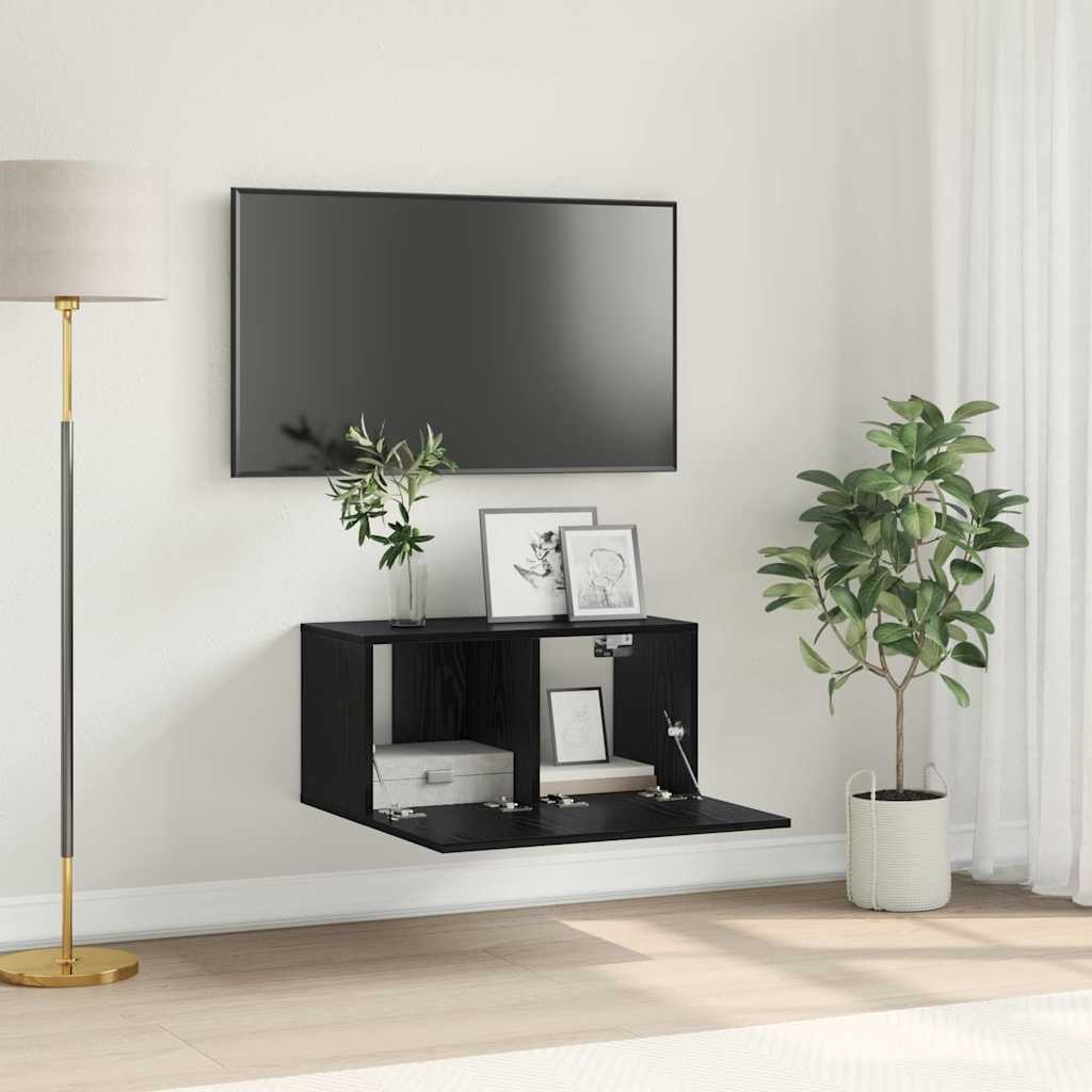 Set TV komoda Zidne Crna 60 x 30 x 30 cm Konstruirano drvo