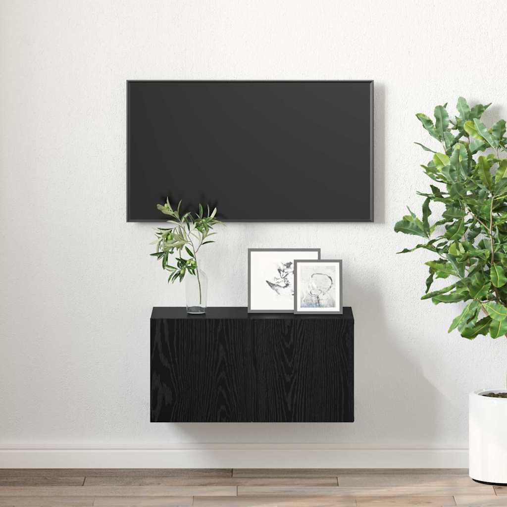 Set TV komoda Zidne Crna 60 x 30 x 30 cm Konstruirano drvo