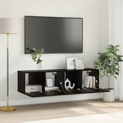 Set TV komoda 2 pcs Crna 60 x 30 x 30 cm Konstruirano drvo