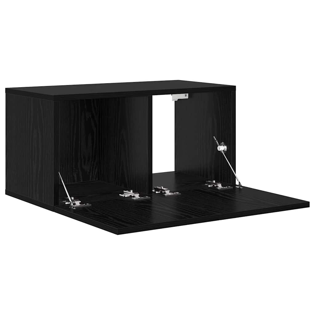 Set TV komoda 2 pcs Crna 60 x 30 x 30 cm Konstruirano drvo