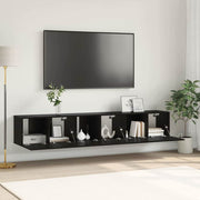 Set TV komoda 3 pcs Crna 60 x 30 x 30 cm Konstruirano drvo
