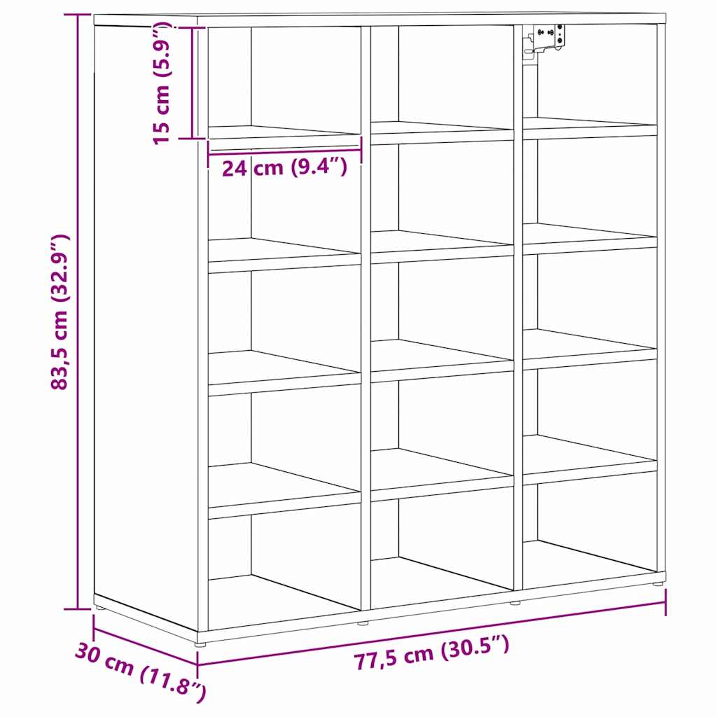 Ormar za cipele s policom Staro drvo 77,5 x 30 x 83,5 cm