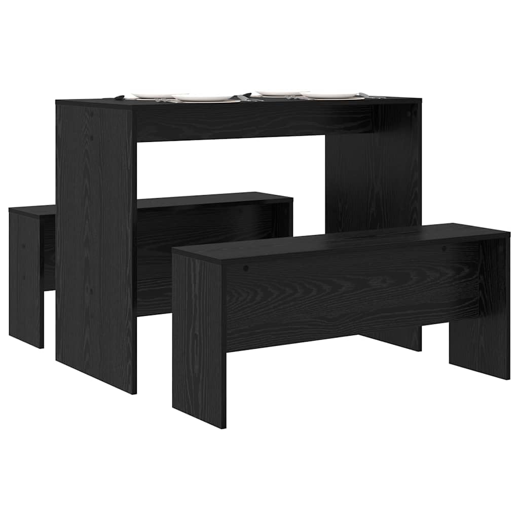 Blagovaonski set 2 pcs Crni hrast Konstruirano drvo