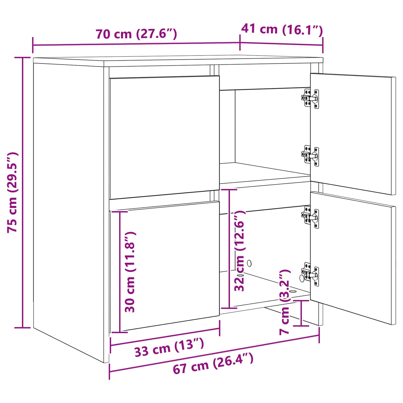 Kreveta Umjetnički hrast 70 x 41 x 75 cm Konstruirano drvo