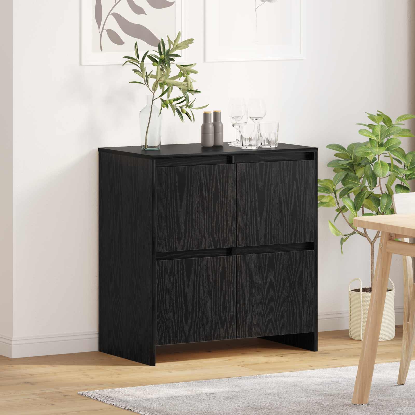Kreveta Crni hrast 70 x 41 x 75 cm Konstruirano drvo